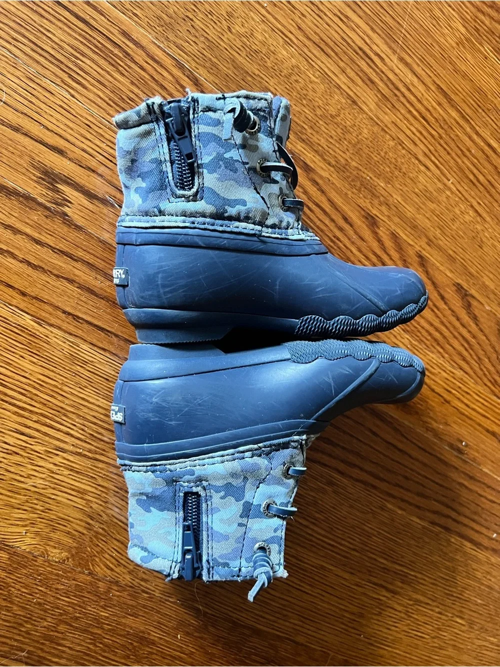 Sperry Toddler Dark Navy Blue Camo Duck Boots Unisex